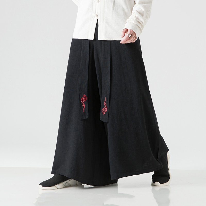 Kimono Yukata Cotton - Men Wide Leg Pants Japanese Kimono