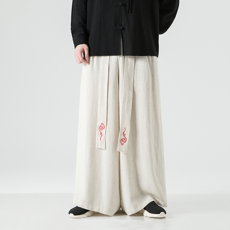 Men Wide Leg Pants Japanese Ki - Kimono Yukata Cotton 评论和价格