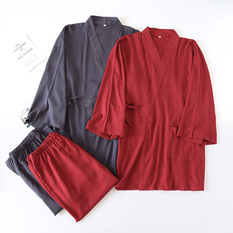 2 Pieces Men Japanese Traditio - Kimono Yukata Cotton 评论和价格