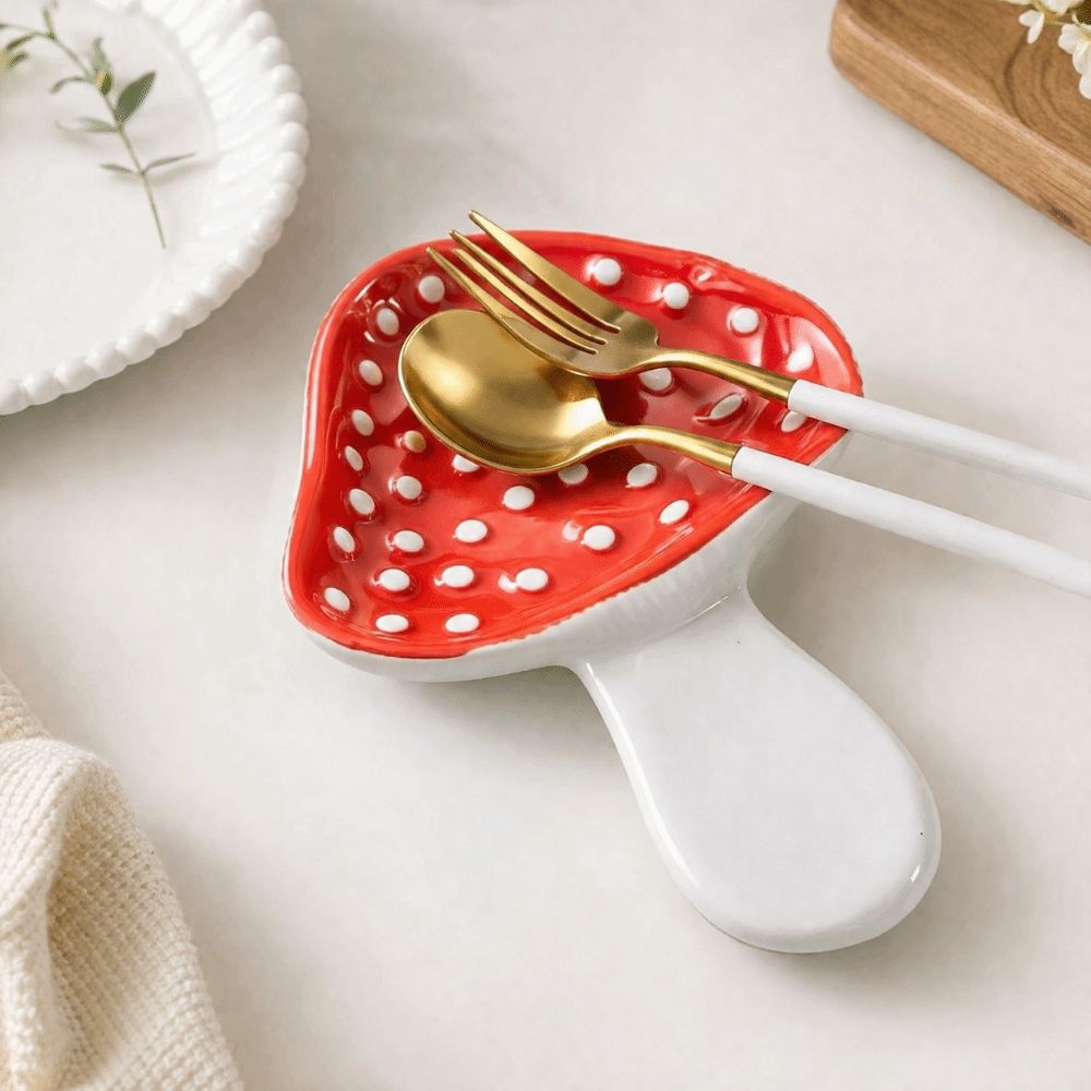 Ceramic Mushroom Spoon Holder  - Chopstick Rest Ceramic 评论和价格