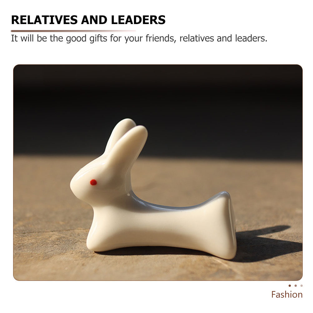 10Pcs Cartoon Rabbit Ceramic C - Chopstick Rest Ceramic 评论和价格