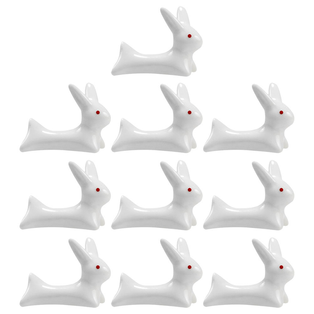 10Pcs Cartoon Rabbit Ceramic C - Chopstick Rest Ceramic 评论和价格