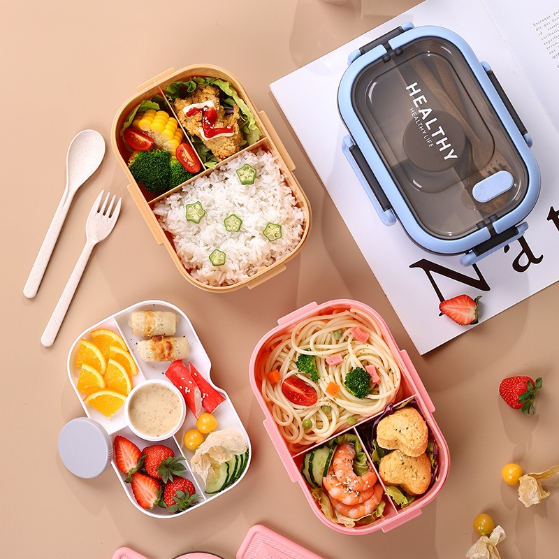 1200ML Double Layer Lunch Box  - Bento Box Two Tier 评论和价格