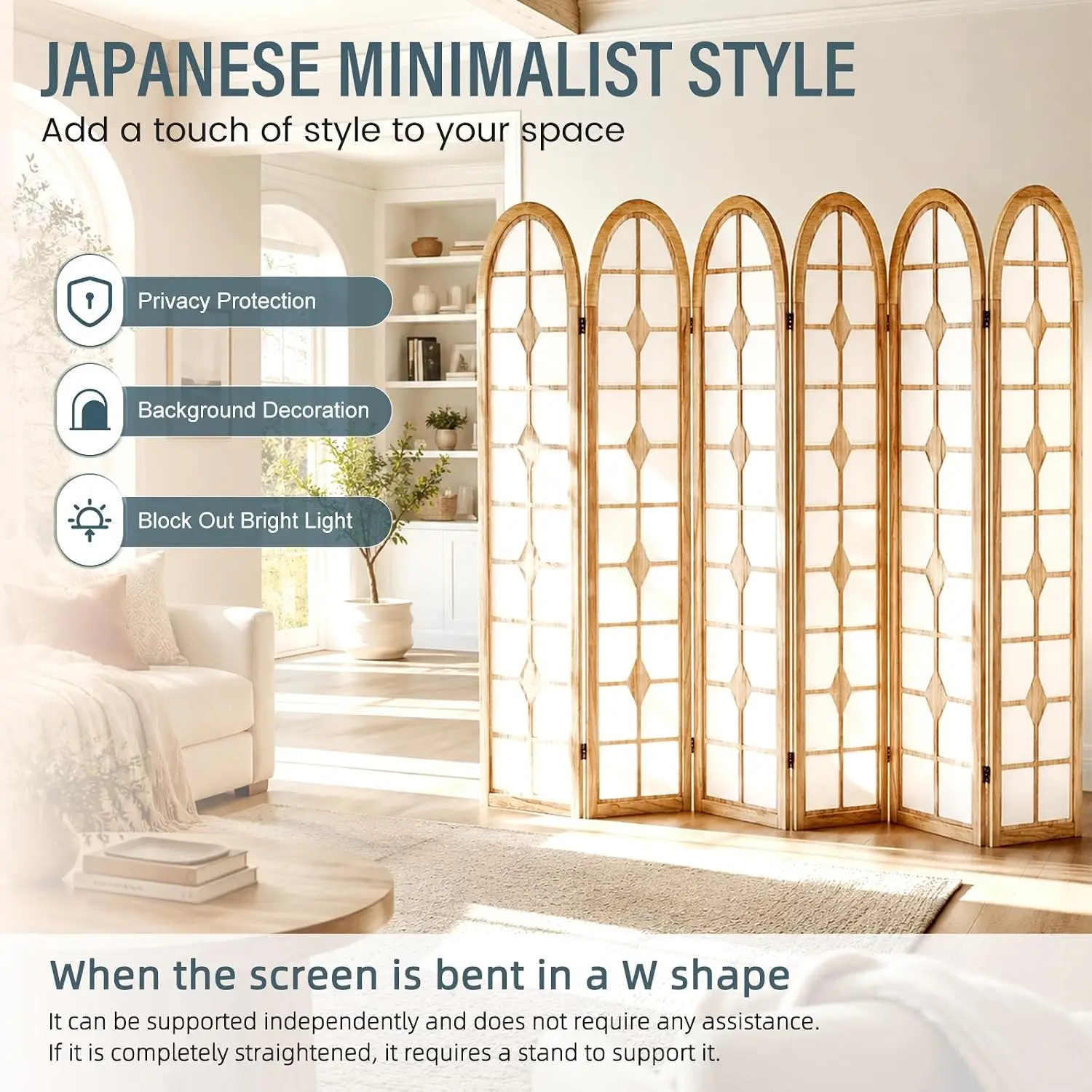 6 Panel Shoji Room Divider, Wo - Shoji Screen Divider 评论和价格
