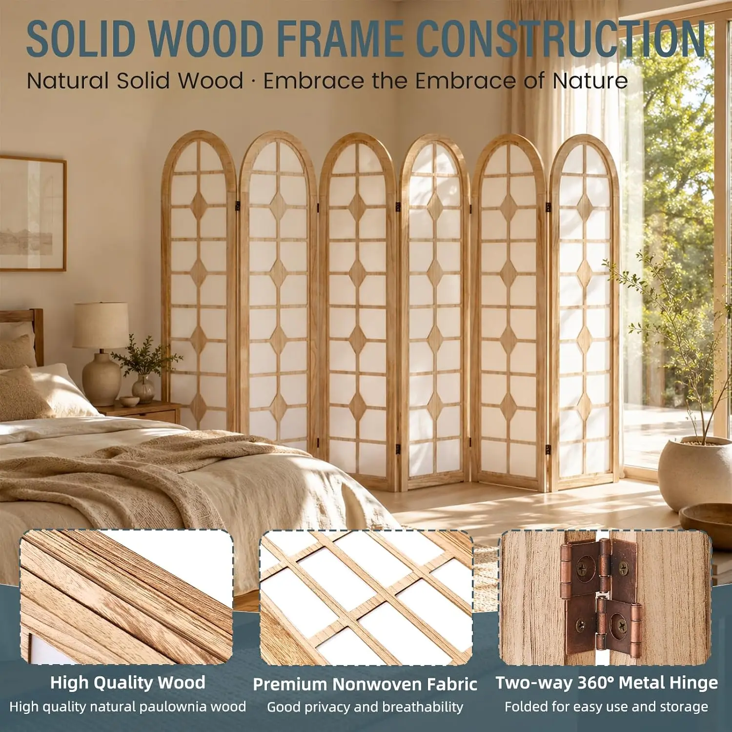 6 Panel Shoji Room Divider, Wo - Shoji Screen Divider 评论和价格