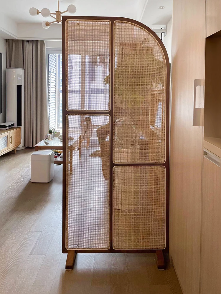 Retro Solid Wood Rattan Subare - Shoji Screen Divider 评论和价格