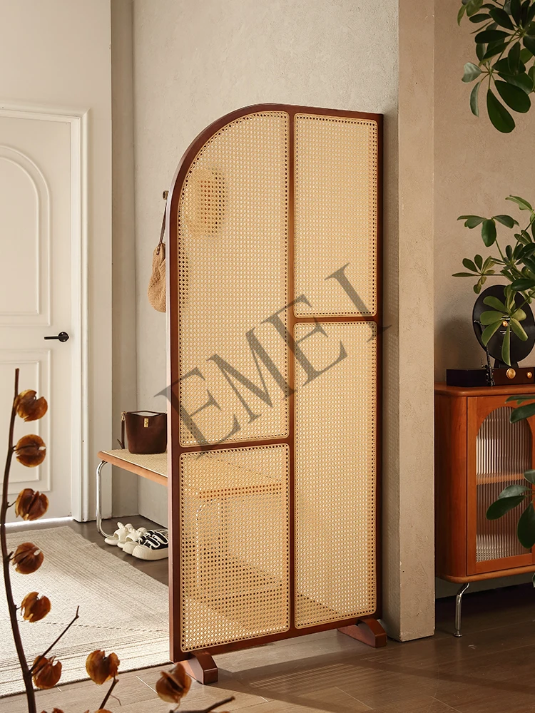 Retro Solid Wood Rattan Subare - Shoji Screen Divider 评论和价格
