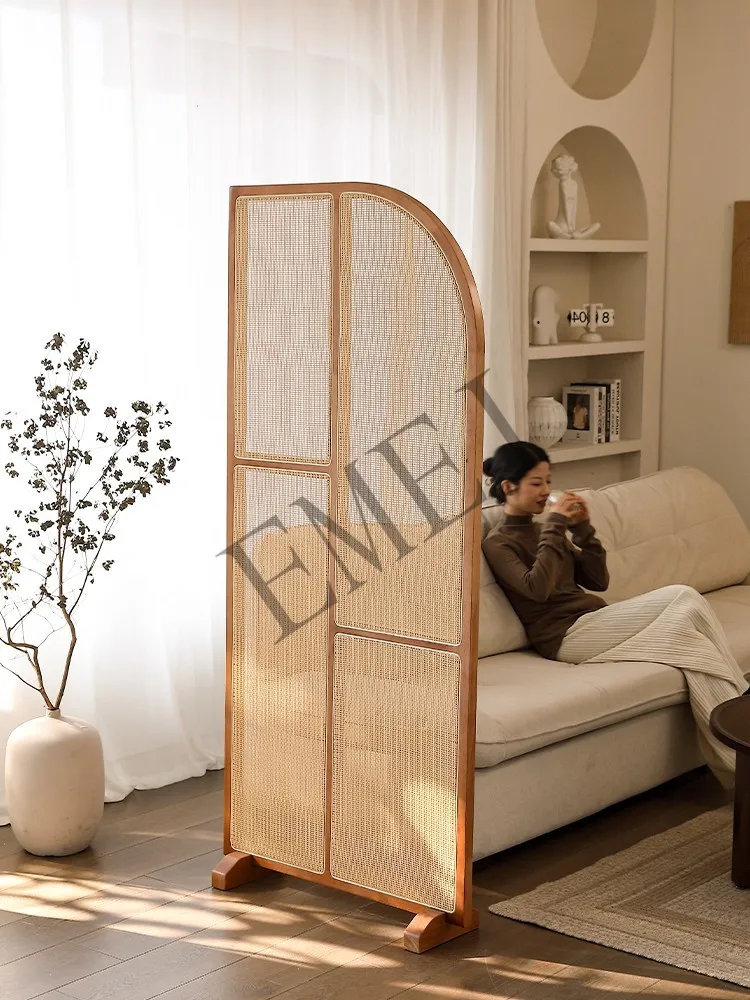 Retro Solid Wood Rattan Subare - Shoji Screen Divider 评论和价格