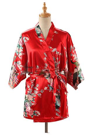 Lace Up Woman Peacock Print Ja - Kimono Yukata Cotton 评论和价格