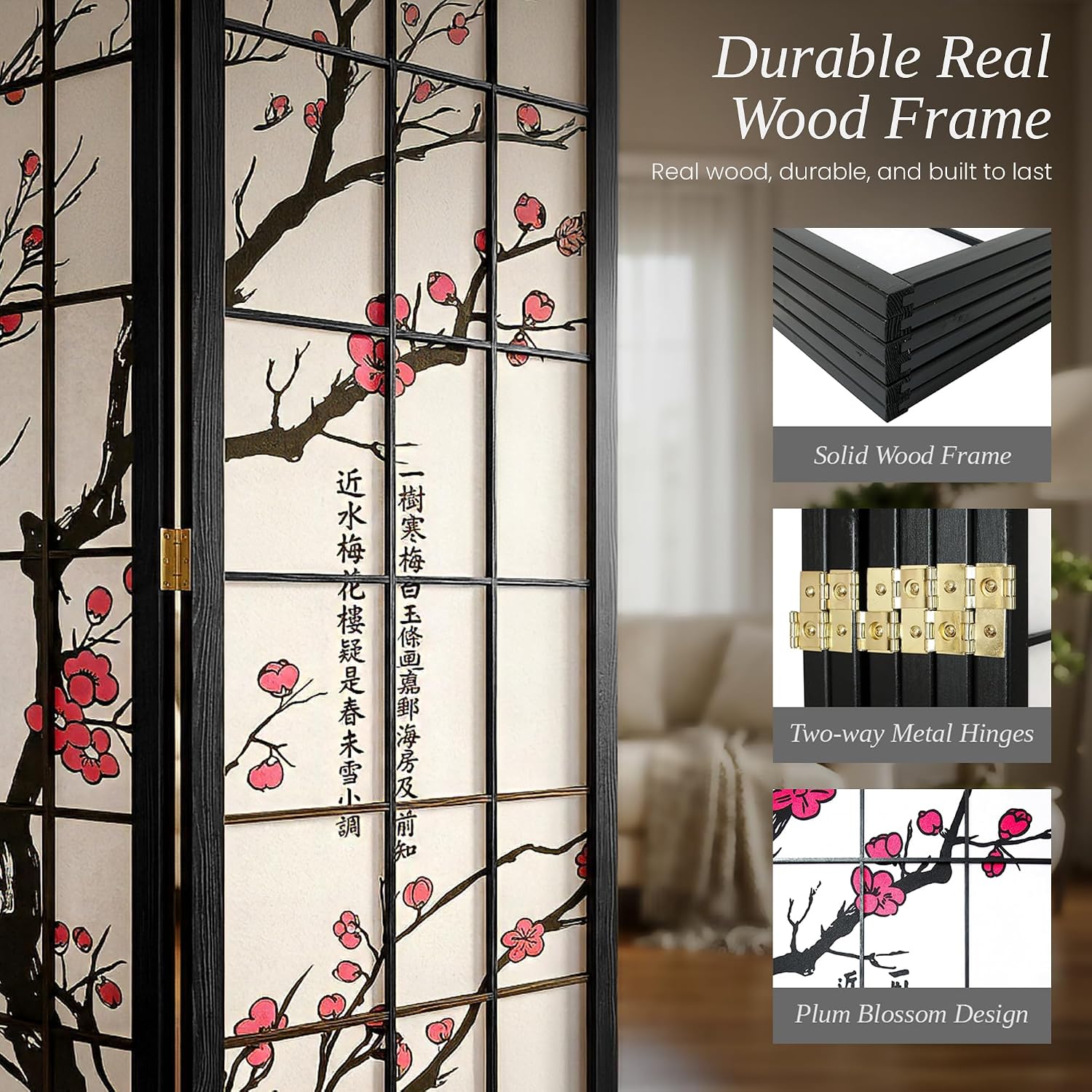 6-Panel Room Divider Shoji Sty - Shoji Screen Divider 评论和价格