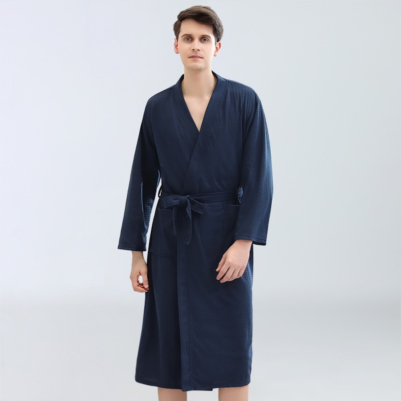 Men's Waffle Bathrobes Sauna C - Kimono Yukata Cotton 评论和价格