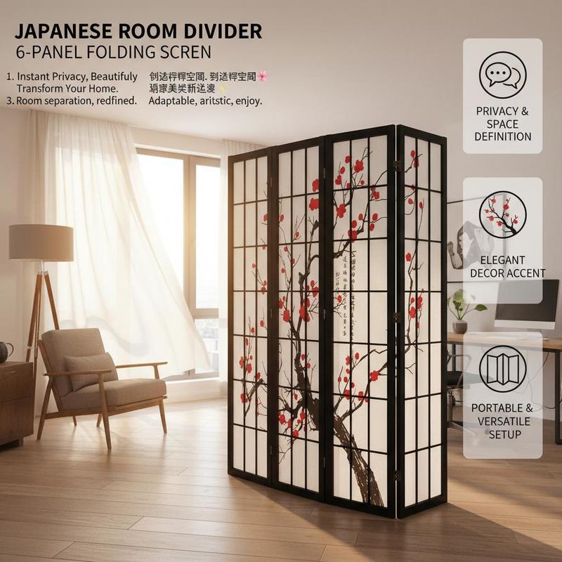 Japanese Shoji Screen 6 Panel  - Shoji Screen Divider 评论和价格