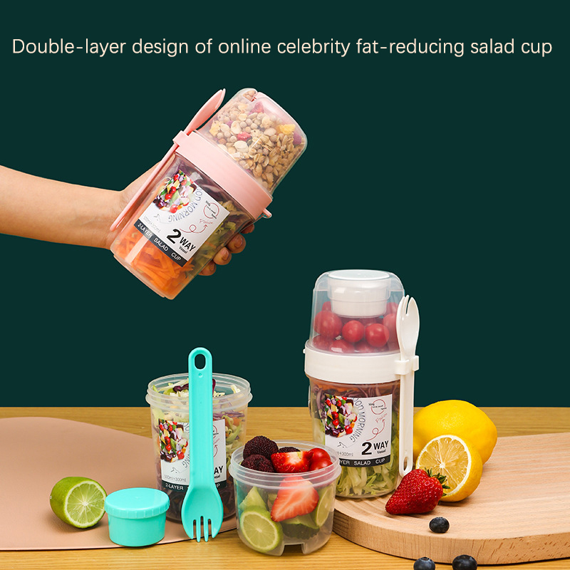 Breakfast Fruit Oat Yogurt Sal - Bento Box Two Tier 评论和价格