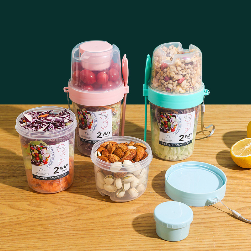 Breakfast Fruit Oat Yogurt Sal - Bento Box Two Tier 评论和价格