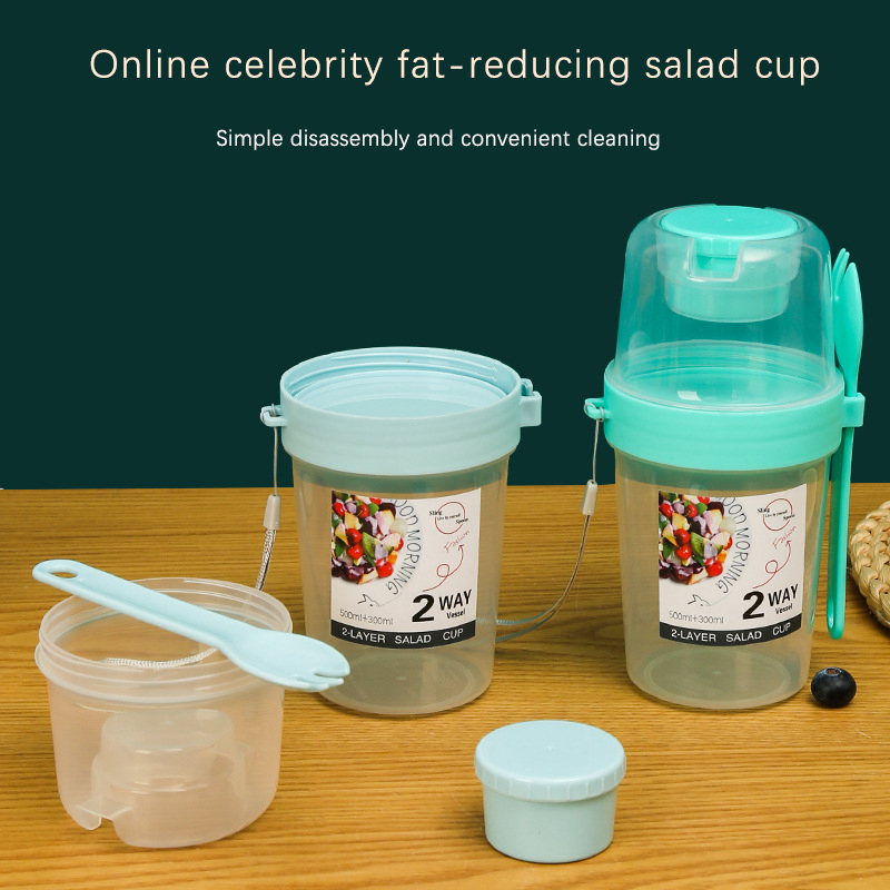 Breakfast Fruit Oat Yogurt Sal - Bento Box Two Tier 评论和价格