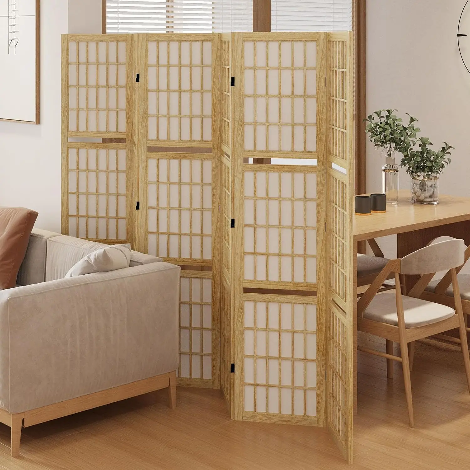Room Divider with Shelves, 66. - Shoji Screen Divider 评论和价格