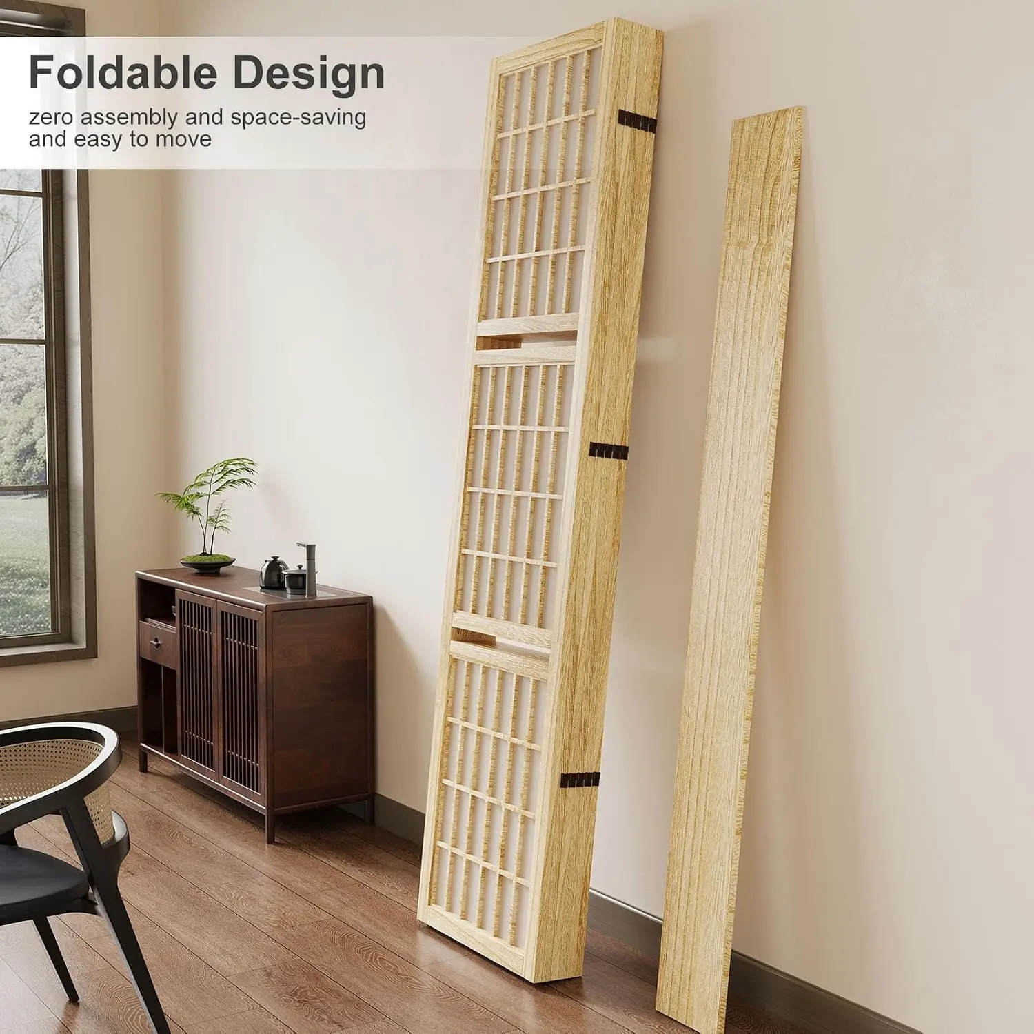 Room Divider with Shelves, 66. - Shoji Screen Divider 评论和价格