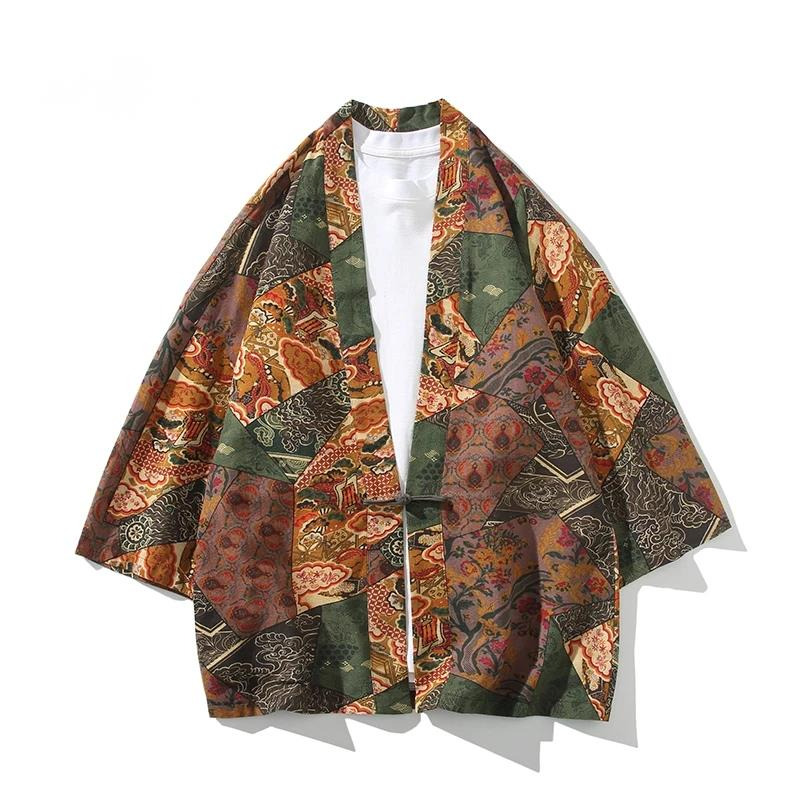 Ethnic Style Print Yukata Men  - Kimono Yukata Cotton 评论和价格